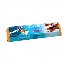 Шоколадный батончик "BabyFox" с молочной начинкой 47г 300px